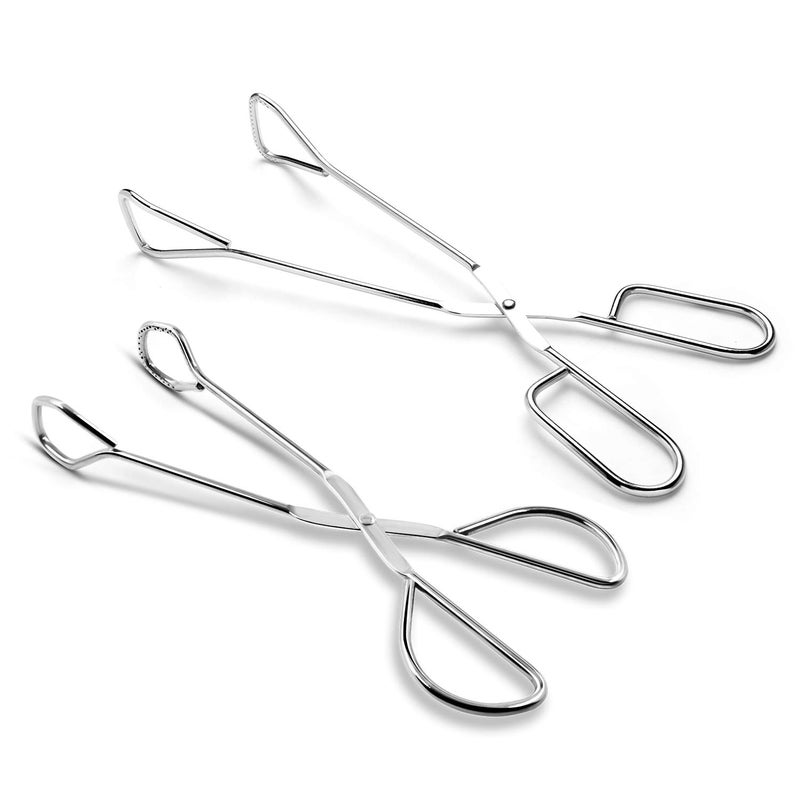 Hiash 9-Inch and 11-Inch Heavy Duty Stainless Steel Kitchen Tongs - Comfortable Ergonomic Grip, Scissor Design, Heat Resistant for BBQ and Cooking - Image 1